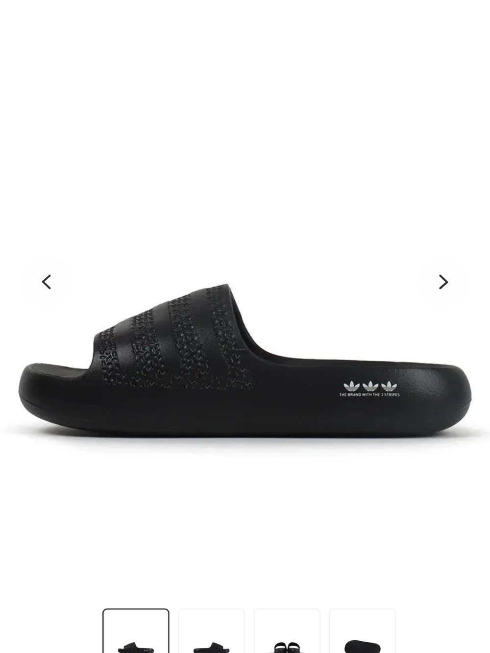 adidas Black Textured Three-Stripe Slide